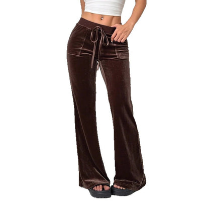 Women's Clothing Flared Trousers Commuting Figure Flattering Casual by Glamytek