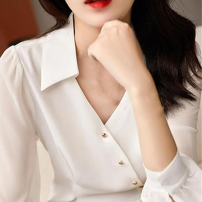 Autumn Solid Color Cardigan Shirt Women by Glamytek