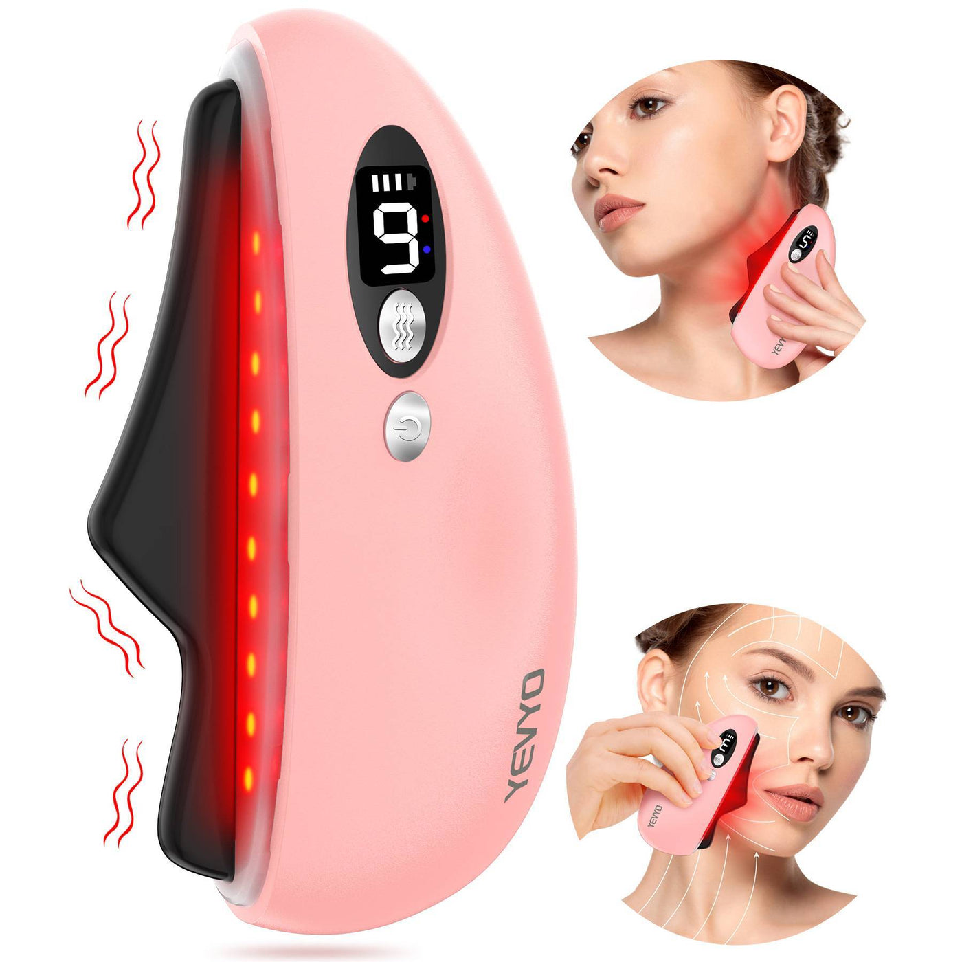 Gua Sha Facial Tool, Electric Black Obsidian Guasha Tool Massage Gua Sha Stone by Glamytek
