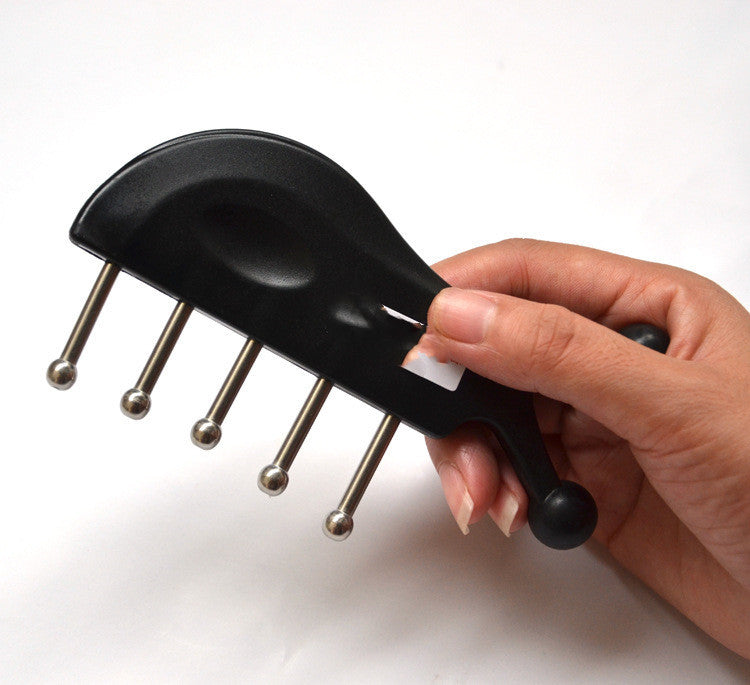Non-marking Gua Sha Shampoo Black Fish Five Nail Massage Comb by Glamytek