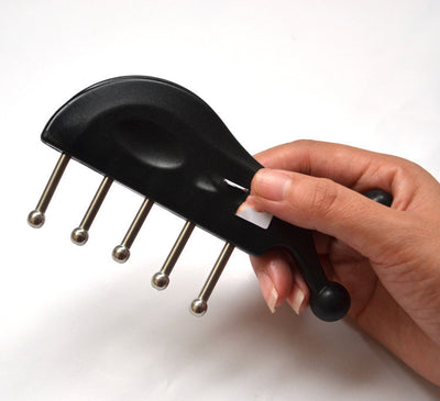 Non-marking Gua Sha Shampoo Black Fish Five Nail Massage Comb by Glamytek