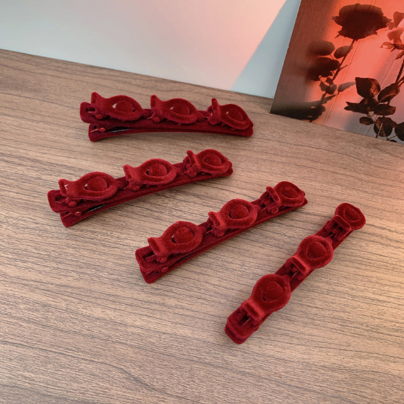 Flocked Braided Hairpin for Women