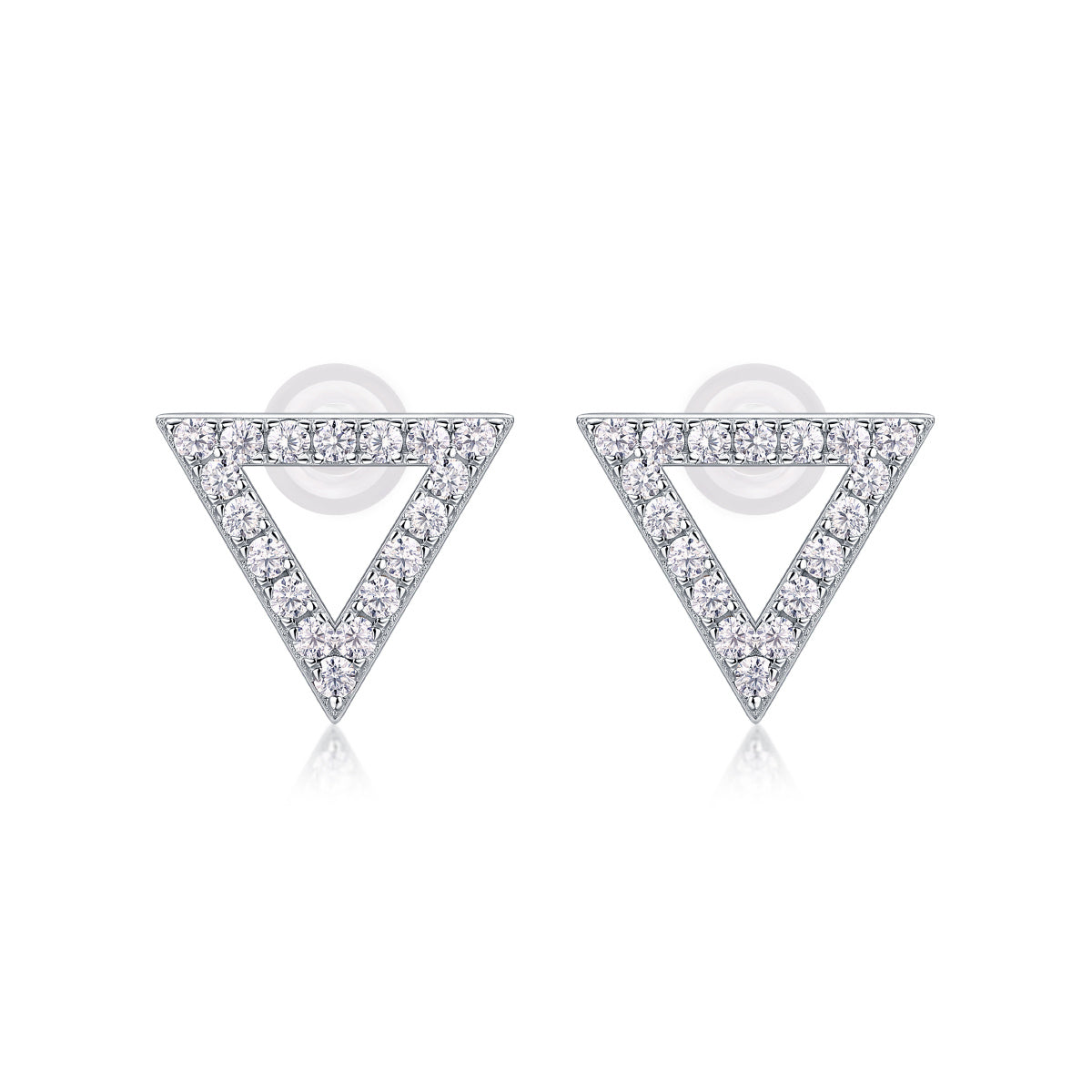 Unique - Set With Moissanite S925 Sterling Silver And Platinum-plated Stud Earrings, Fashionable, Trendy And Affordable Jewelry by Glamytek