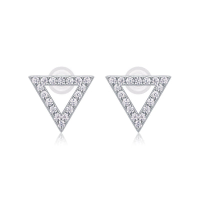 Unique - Set With Moissanite S925 Sterling Silver And Platinum-plated Stud Earrings, Fashionable, Trendy And Affordable Jewelry by Glamytek