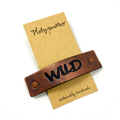 WILD One Word Caption / Message Hair Clip Barrette by Glamytek