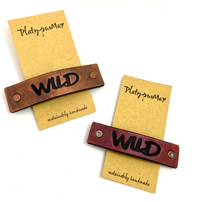 WILD One Word Caption / Message Hair Clip Barrette by Glamytek