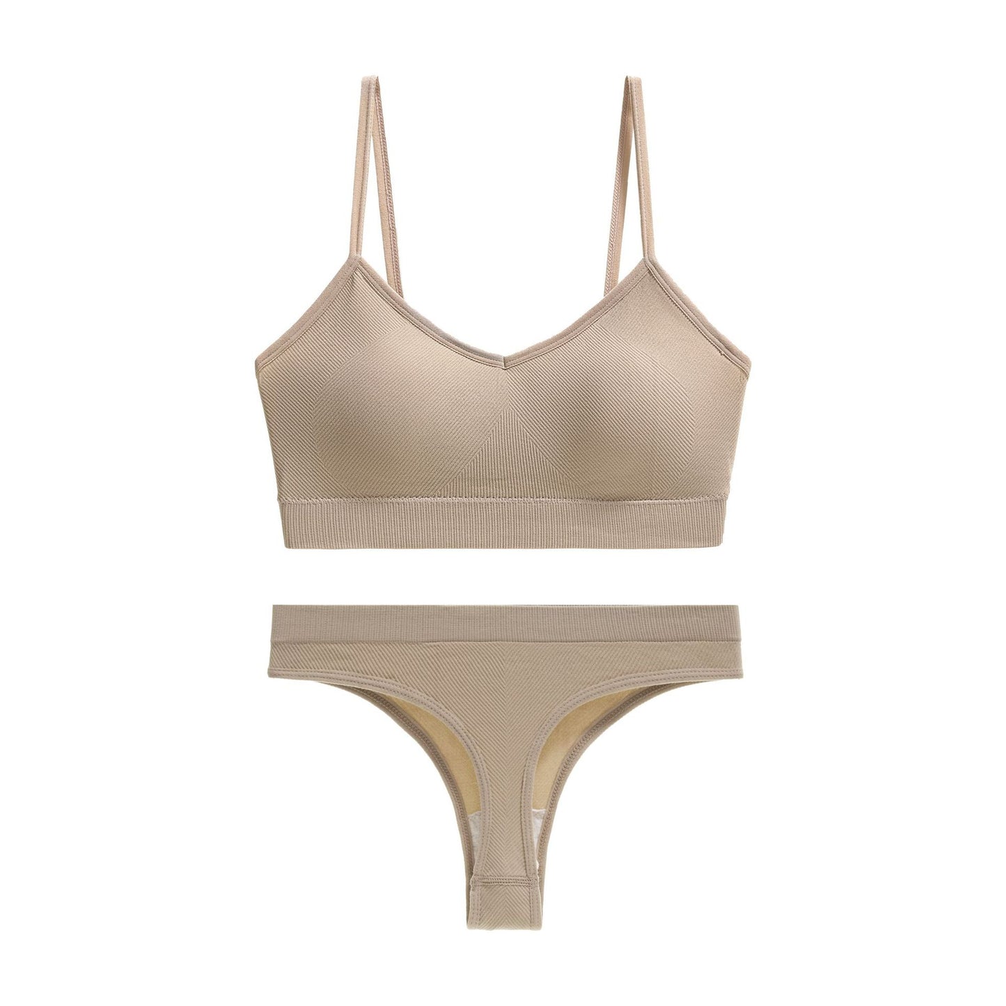 A bra set without underwire