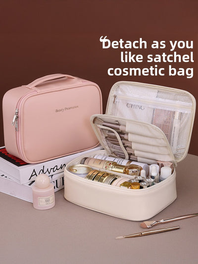 Portable hand-held zoned makeup bag by Glamytek