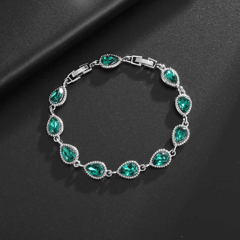 Simple rainbow gemstone bracelet