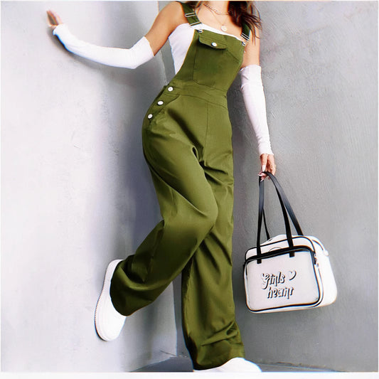 Vintage green belt pants for women