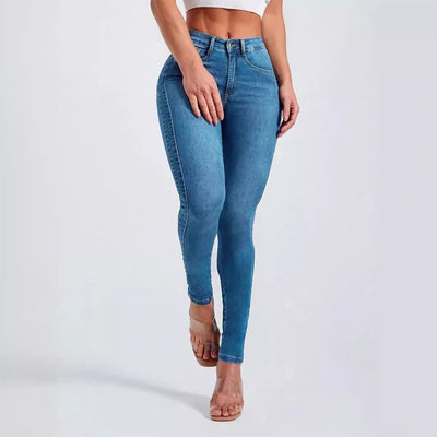 Hip Skinny Pants Stretch High Waist Jeans For Women by Glamytek