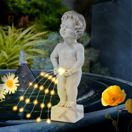White Angel Led String Light Ornament European Style Courtyard Decoration Resin Statue Garden Atmosphere Light Desktop Creation