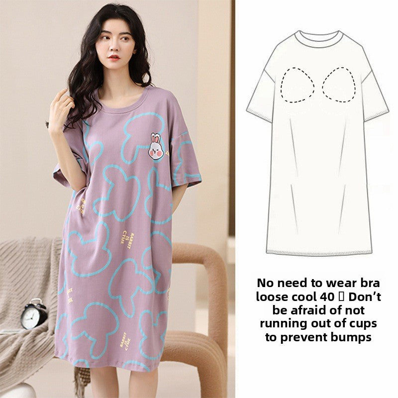 Women's Summer Nightgown with Built-in Bra
