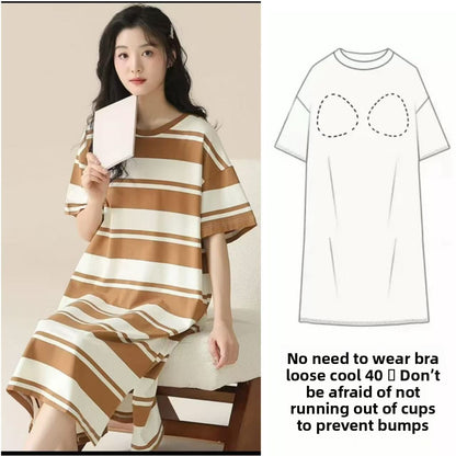 Women's Summer Nightgown with Built-in Bra