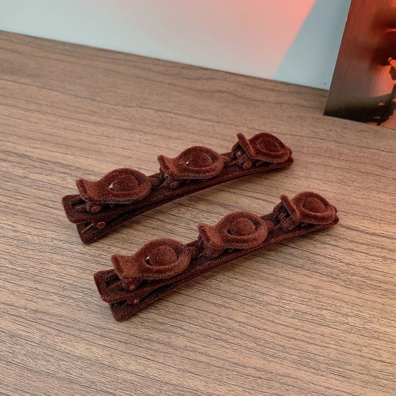 Flocked Braided Hairpin for Women
