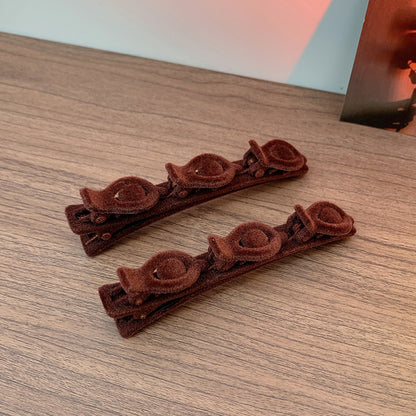 Flocked Braided Hairpin for Women