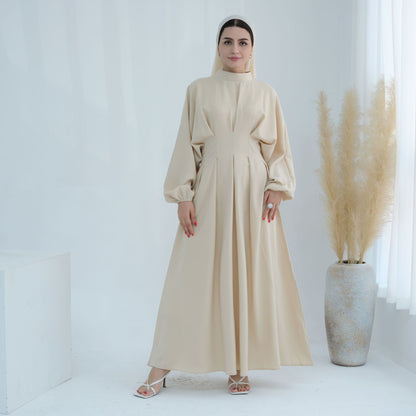 Turkey Dubai Solid Color Beam Sleeve dress