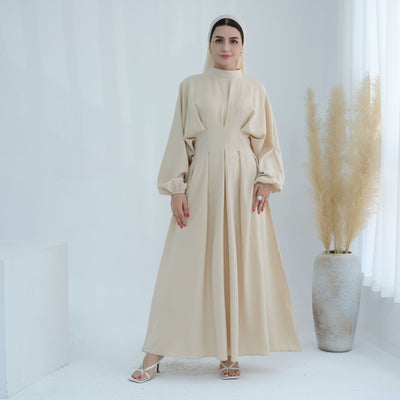 Turkey Dubai Solid Color Beam Sleeve dress by Glamytek