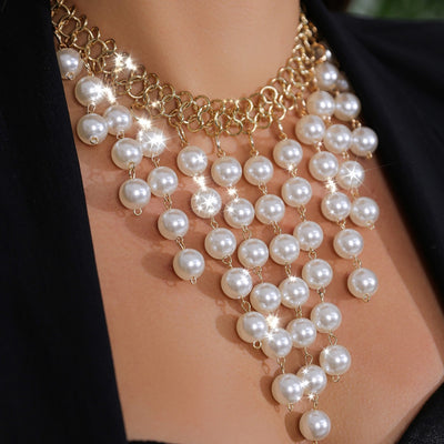 Vintage Pearl Necklace Necklace by Glamytek