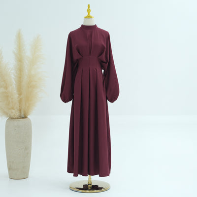 Turkey Dubai Solid Color Beam Sleeve dress by Glamytek