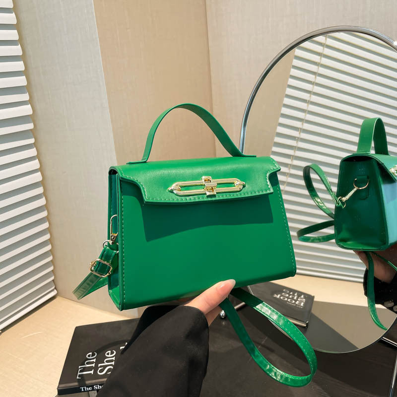 Solid Color PU Bag Small Square Handbag