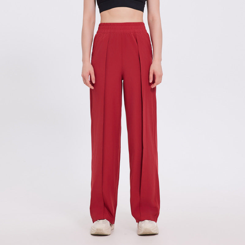 Straight Loose Sports Women's Wide-leg Pants Fitness by Glamytek