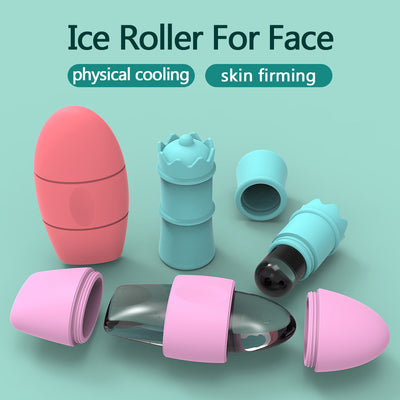 Silicone Ice Face Roller Contour Shrink Pores Remove Dark Circles Massage Skin Beauty Facial Roller For Eyes Neck Skin Care Tool by Glamytek