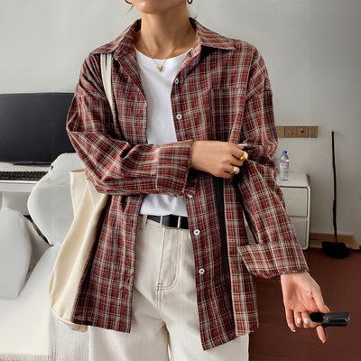 Casual Vacation Style Long Sleeve Coat Women's Shirt by Glamytek