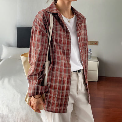 Casual Vacation Style Long Sleeve Coat Women's Shirt by Glamytek