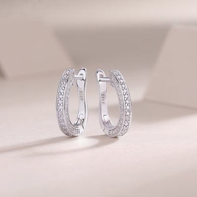 Highlight - S925 Moissanite Sterling Silver Earrings With Platinum-plated Stud Earrings, Fashionable, Trendy And Affordable Diamond Jewelry by Glamytek
