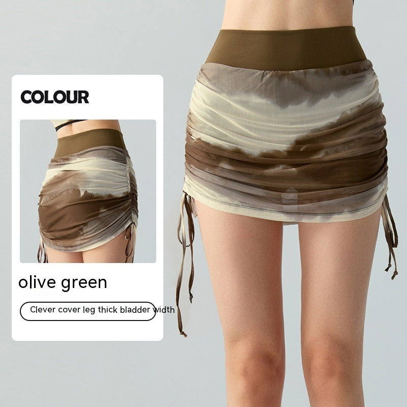 Printed Tie-dyed Mesh Yoga Skirts Women by Glamytek