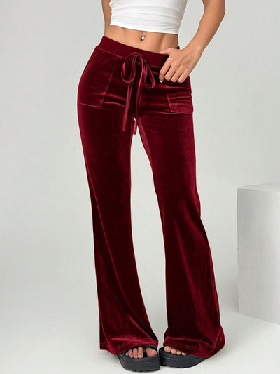 Women's Clothing Flared Trousers Commuting Figure Flattering Casual by Glamytek