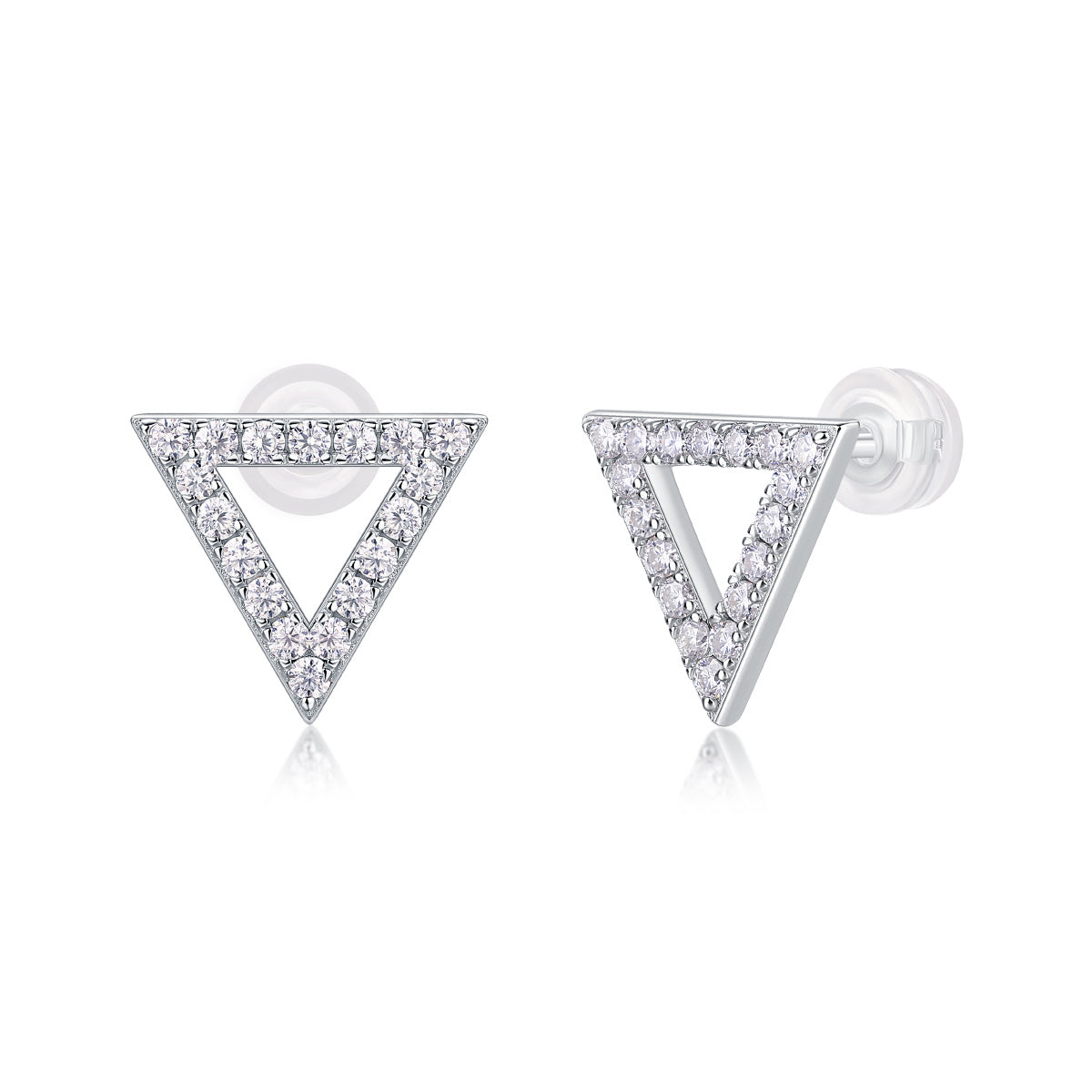 Unique - Set With Moissanite S925 Sterling Silver And Platinum-plated Stud Earrings, Fashionable, Trendy And Affordable Jewelry by Glamytek
