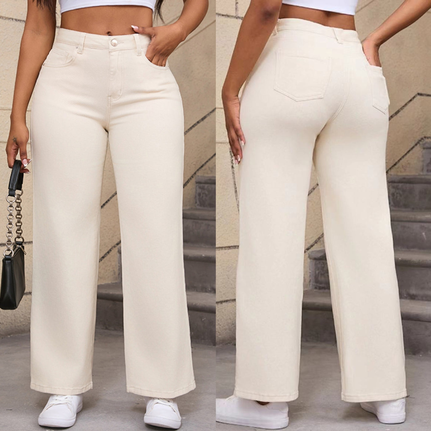 Autumn Straight Jeans Women's Wide Leg by Glamytek