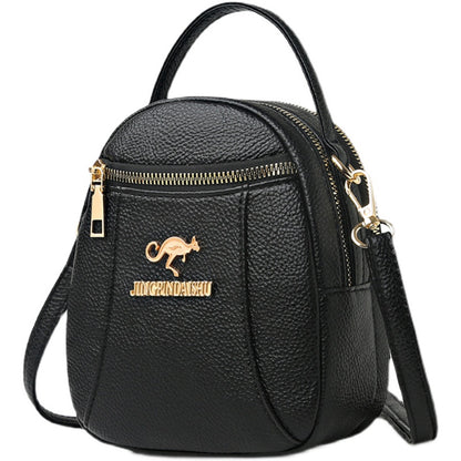 Three-layer cowhide hand-held shoulder crossbody bag