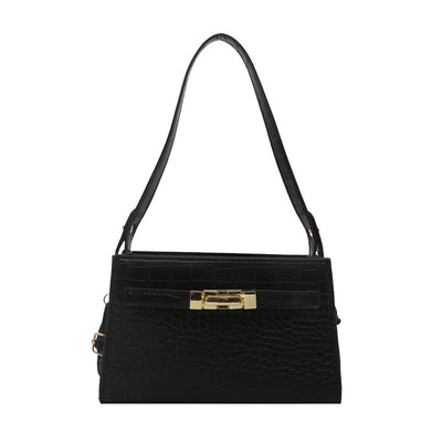 Women's PU Crocodile Pattern Shoulder Handbag by Glamytek