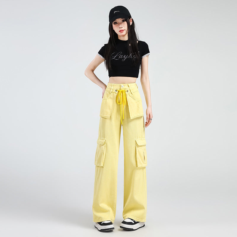 Lemon Yellow Overalls Jeans For Women by Glamytek