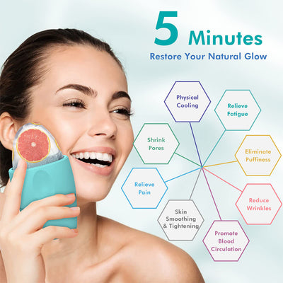 Silicone Ice Face Roller Contour Shrink Pores Remove Dark Circles Massage Skin Beauty Facial Roller For Eyes Neck Skin Care Tool by Glamytek