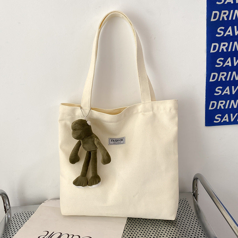 Thickened Washed Canvas Bag Women's Large Capacity Tote Bag Simple Commuter Portable Oxford Cloth Big Bag Shoulder Bag