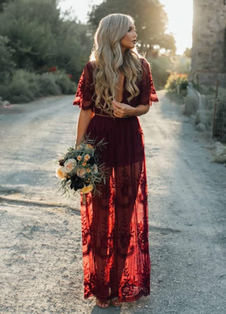 A frilled lace summer dress by Glamytek