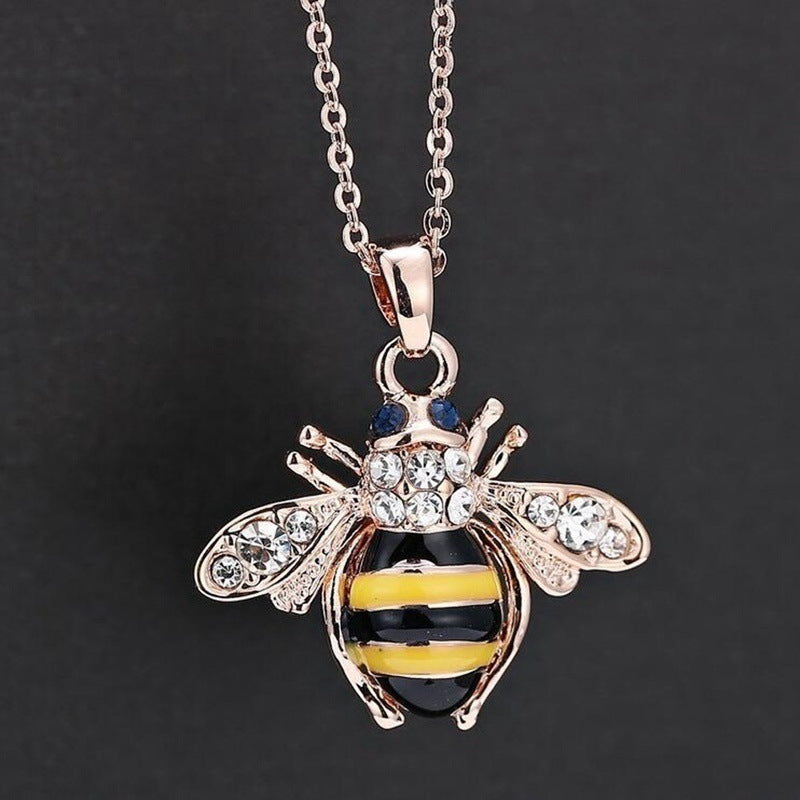 Bee Citrine Drop Fashion Necklace -