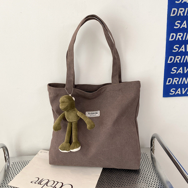 Thickened Washed Canvas Bag Women's Large Capacity Tote Bag Simple Commuter Portable Oxford Cloth Big Bag Shoulder Bag