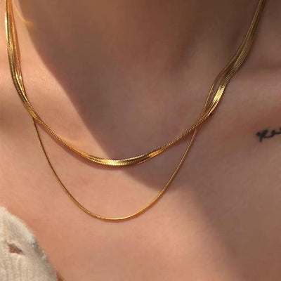 Clavicle Necklace Titanium Steel Color Preserving -