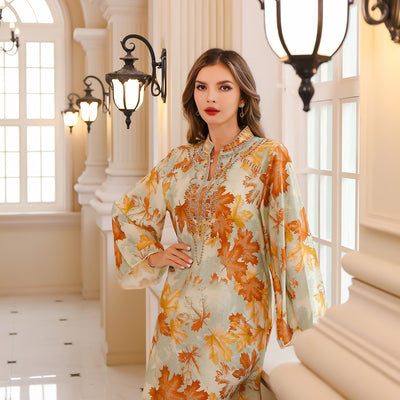 Summer Gown Dress Printed Dress by Glamytek