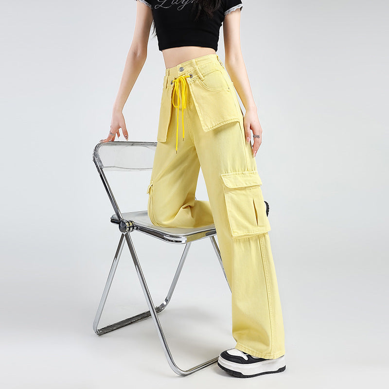 Lemon Yellow Overalls Jeans For Women by Glamytek