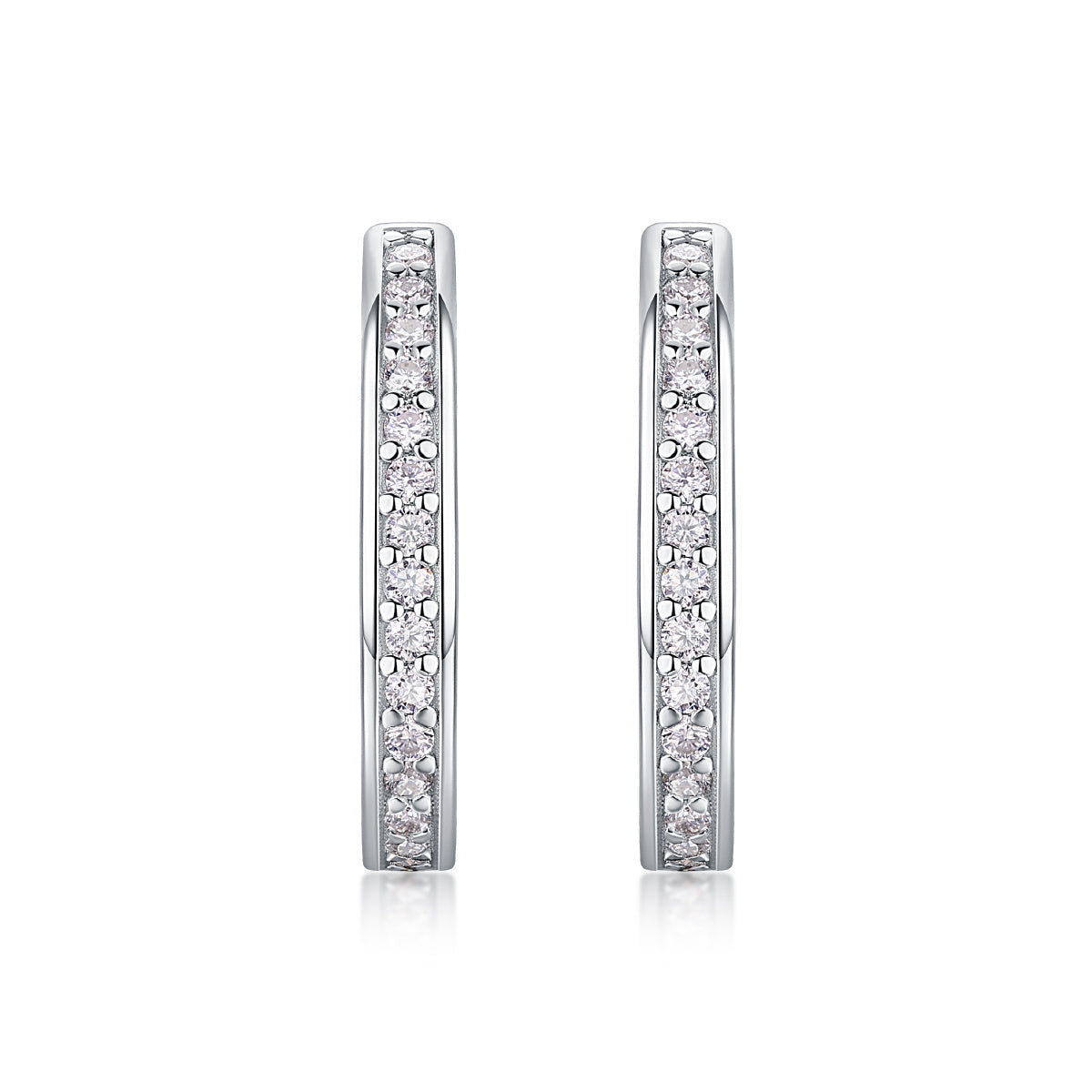 Highlight - S925 Moissanite Sterling Silver Earrings With Platinum-plated Stud Earrings, Fashionable, Trendy And Affordable Diamond Jewelry by Glamytek