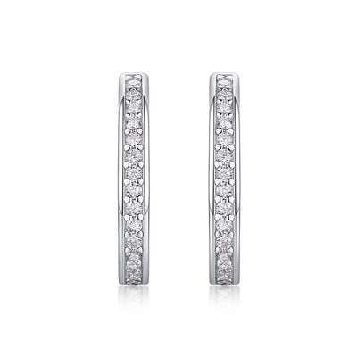 Highlight - S925 Moissanite Sterling Silver Earrings With Platinum-plated Stud Earrings, Fashionable, Trendy And Affordable Diamond Jewelry by Glamytek