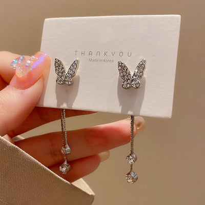 Butterfly Tassel Earrings Temperament Entry Lux Niche High Sense Internet Celebrity Jewelry by Glamytek
