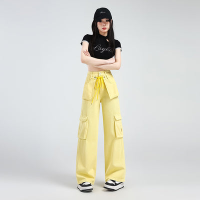 Lemon Yellow Overalls Jeans For Women by Glamytek