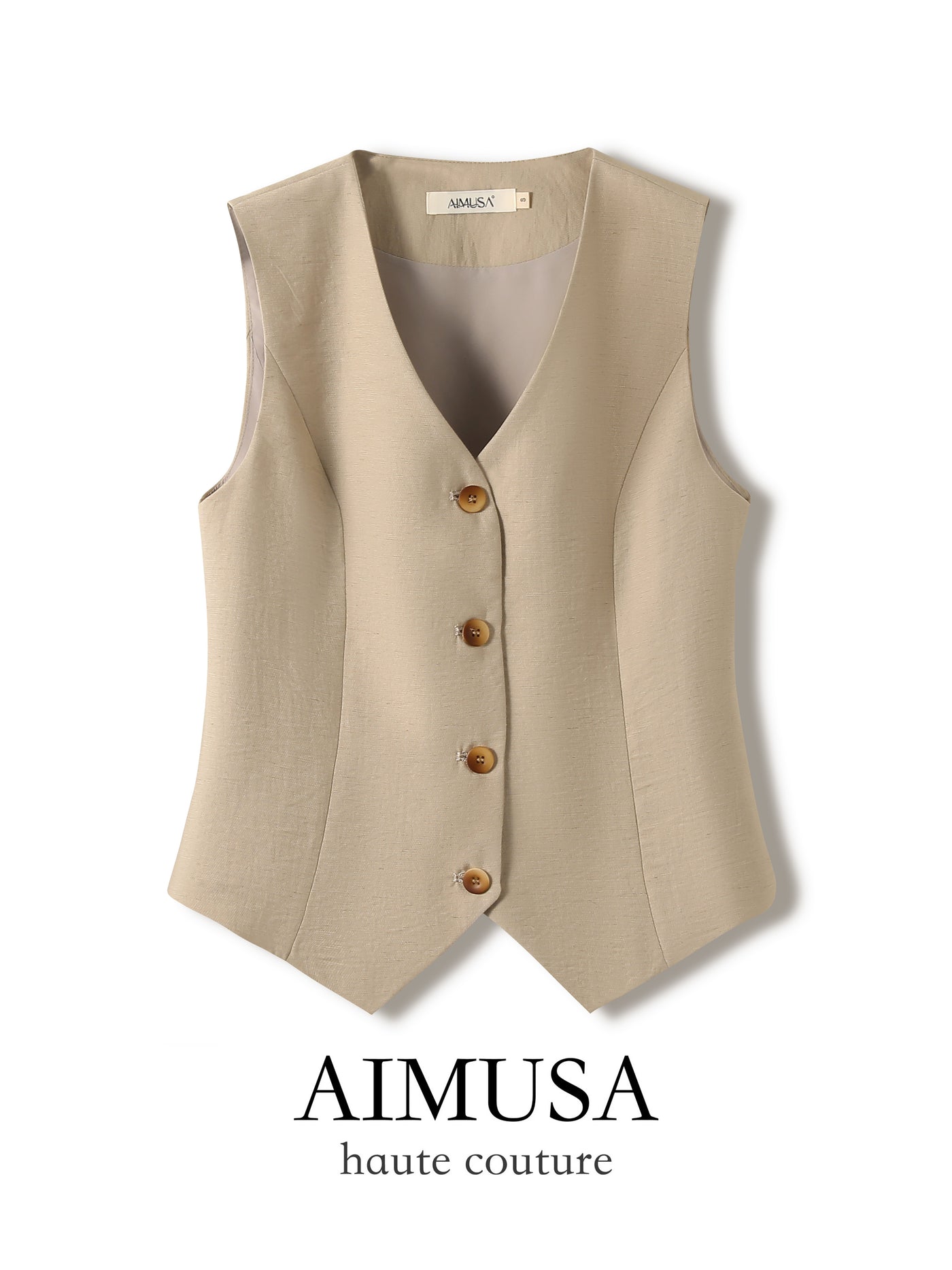 [Natural Fiber] Linen vest Vest Women's Summer 2025 Spring and Summer New arrival Elegant Sleeveless Waistcoat Vest by Glamytek